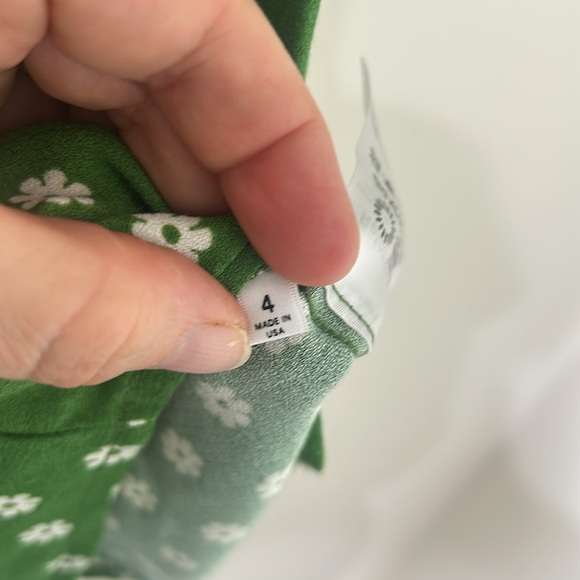 REFORMATION Green Janet Floral Woven Top Size 4 - Picture 13 of 16